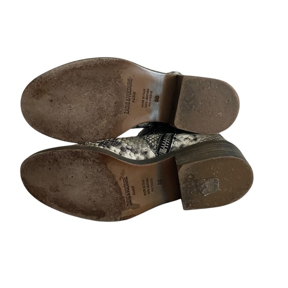 Zadig & Voltaire Snake Print Ankle  Empress Wild Ankle Boot  Women Size 6 - Picture 8 of 9